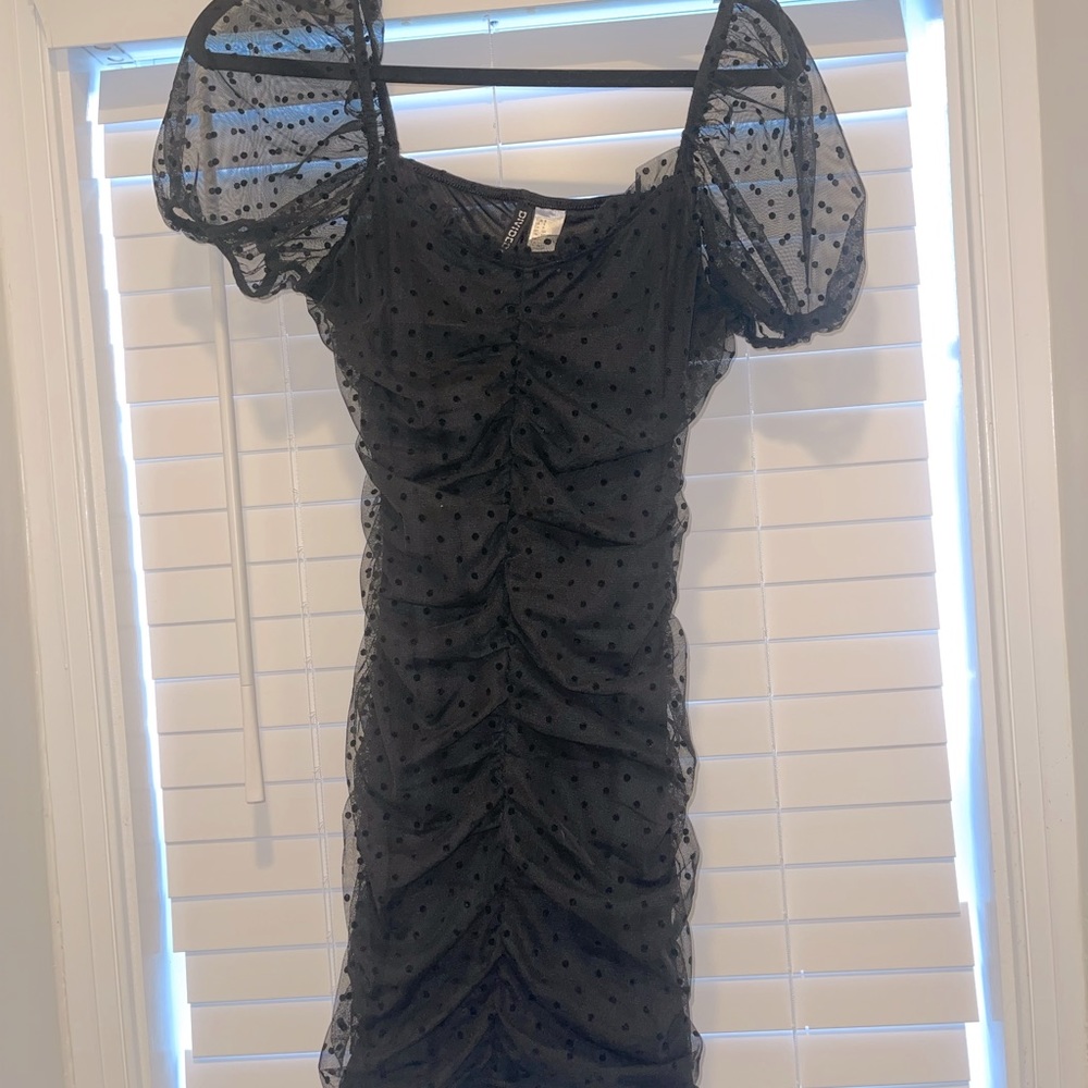 Black Polka dot dress - size S